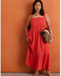 Live Unlimited London - Crinkle Pintuck Lace Trim Midaxi Dress - Lyst