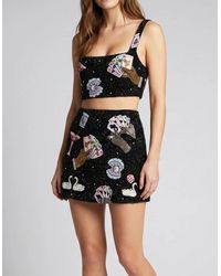 Oceanus - Vegas Beaded Mini Party Beach Co-Ord Skirt - Lyst