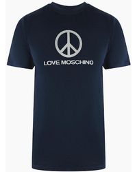Love Moschino - Peace Logo T-Shirt - Lyst