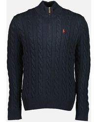 Ralph Lauren - Cable-Knit Quarter Zip Jumper - Lyst