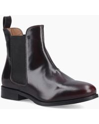 Hush Puppies - Colette Leather Bordeaux Wide Fit Flat Chelsea Boots - Lyst