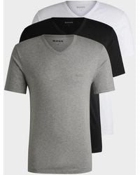 BOSS - Boss 3-Pack V-Neck Underwear T-Shirts - Lyst