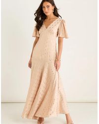 Gini London - Stone Angel Sleeves Foil Pattern Maxi Dress - Lyst