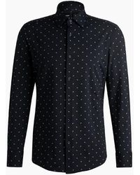 BOSS - Point Collar Long Sleeve Oxford Shirt - Lyst