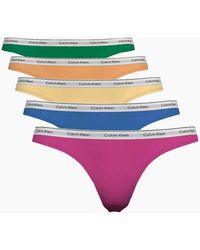 Calvin Klein - 5-Pack Icon Logo Thongs - Lyst