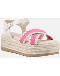 Hush Puppies - Jemma Espadrille Polyurethane Fuchsia Sandals - Lyst