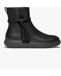 Fitflop - Iq-Comff Tassel Leather Ladies Short Boots All - Lyst