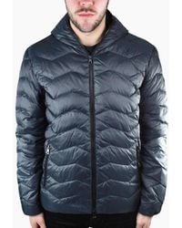 EA7 - Dark Full Zip Closure Jacket - Lyst