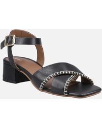 Hush Puppies - Lyla Heeled Leather Sandals - Lyst