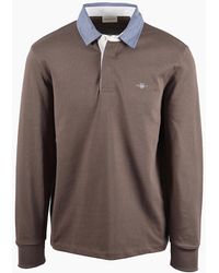 GANT - Classic Heavy Rugger Faded Taupe - Lyst