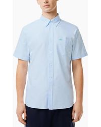 Lacoste - Ch8522 Shirts Short Sleeve Regular Fit Button Up Cotton Casual Tops - Lyst