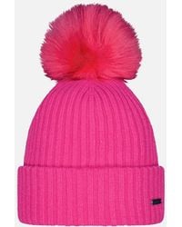 Barts - Kenzie Big Stretchy Faux Fur Pom Bobble Hat - Lyst