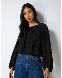Ro&zo - Leopard Jacquard Bubble Hem Top - Lyst