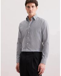Seidensticker - Regular Fit No Iron Covered Button Down Check Business Shirt Dark - Lyst