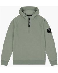 Marshall Artist - Stanford Quarter Zip Hoodie Sage - Lyst