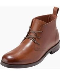 Cole Haan - Newmark Grand Flexcraft Leather Tan Chukka Boots - Lyst