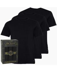 Ted Baker - Cotton Stretch 3-Pack Crew-Neck T-Shirts - Lyst