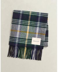GANT - Checked Wool Scarf - Lyst