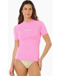 Rip Curl - Rip Curl Molokai Solid Upf Short Sleeve Rash Vest - Lyst