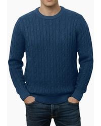 Firetrap - Cable Knit Sweatshirt Chunky Crew Neck Pullover Cotton Winter Warm Jumper - Lyst