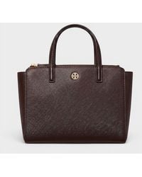 Tory Burch - Mini Top Zip Tote Cocoa - Lyst