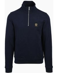 Belstaff - Half Zip Sweatshirt Dark Ink - Lyst