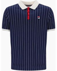 Fila - Polo Shirt Classic Striped Polo Short Sleeve Cotton Summer Polo - Lyst