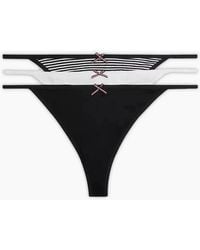 Tommy Hilfiger - 3-Pack Th Flag Stripe Tanga Thongs, /Ecru - Lyst