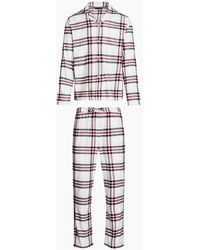 Tommy Hilfiger - Tartan Flannel Pyjama Set, Heritage Plaid Ivory - Lyst