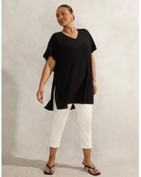 Live Unlimited London - Woven V Neck Side Split Tunic - Lyst