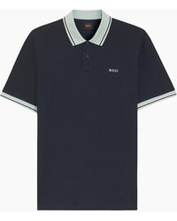 BOSS - Boss Pe Blocks Contrast Collar Polo - Lyst