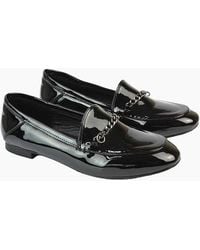 XY London - Ladies Tessah Patent Chain Detail Flat Loafers - Lyst