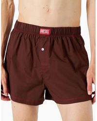 DIESEL - Uubx-Stark Boxer Shorts Relaxed Fit Woven Cotton Underwear New - Lyst