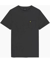 Lyle & Scott - Lyle & Scott Plain Pique Pocket Gunmetal T Shirt - Lyst