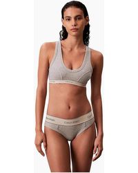 Calvin Klein - Heritage Cotton Bikini Brief, Heather - Lyst