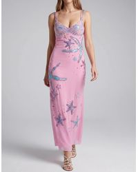 Oceanus - Crescent Shell Hand-Beaded Long Dress - Lyst