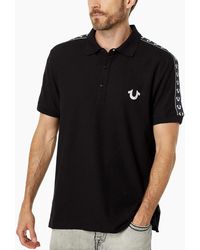 TRUE RELIGION - Polo Shirt Relaxed Fit Ss Damask Velour Pique Polo Shirts - Lyst
