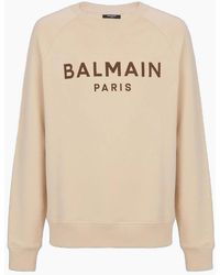 Balmain - Paris Logo Print Sweatshirt - Lyst