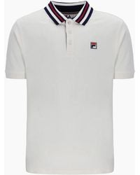 Fila - Achille Heritage Contrast Collar Basic Polo Shirt Gardenia - Lyst