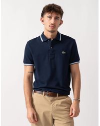 Lacoste - Contrast Collar Pique Regular Fit Polo Shirt - Lyst