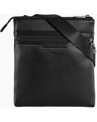 ARMANI EXCHANGE - Grain Leather Metal Logo Pouch Bag - Lyst