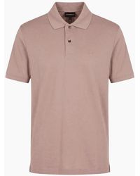 Emporio Armani - Embroided Logo Viscose Soft Touch Polo Shirt - Lyst