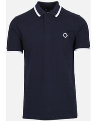 Ma Strum - Block Tipped Polo Shirt Ink - Lyst