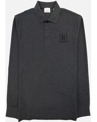 Burberry - Gateforth L/S Polo Charcoal - Lyst