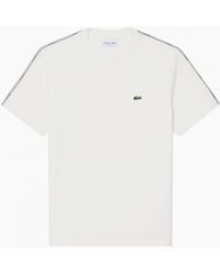 Lacoste - T-Shirt With Logo Taping - Lyst