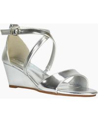 XY London - Ladies Kylie Metallic Strappy Low Wedge Sandals - Lyst