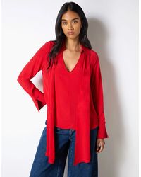Ro&zo - Tie Neck Blouse - Lyst