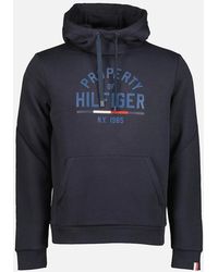 Tommy Hilfiger - Logo Print Hooded Sweatshirt - Lyst