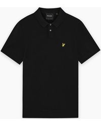 Lyle & Scott - Lyle & Scott Cotton Short Sleeve Knitted Polo Jet - Lyst