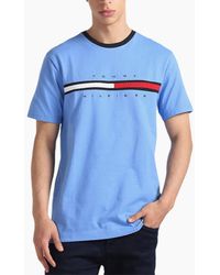 Tommy Hilfiger - T Shirts Crew Neck Signature Stripe Summer Cotton Tino Tee - Lyst